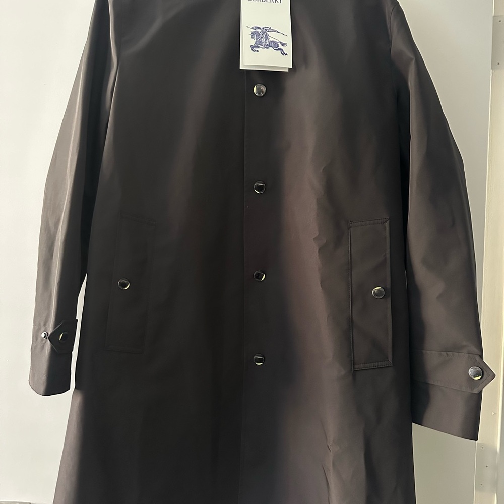 Men's Black Burberry Rain Coat